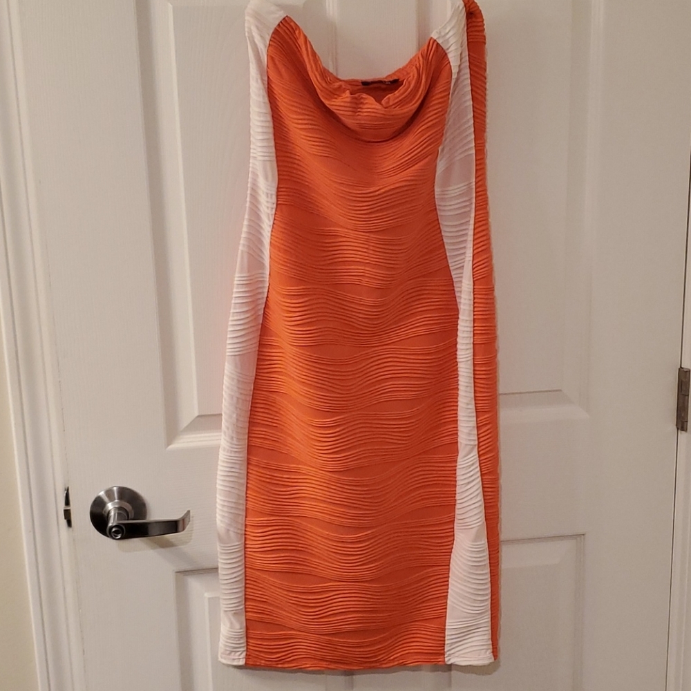 Coral & White Dress